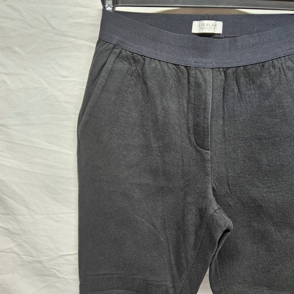 Everlane Jogger Pants Womens Medium Black High Rise Slim Ankle Zip Streetwear
